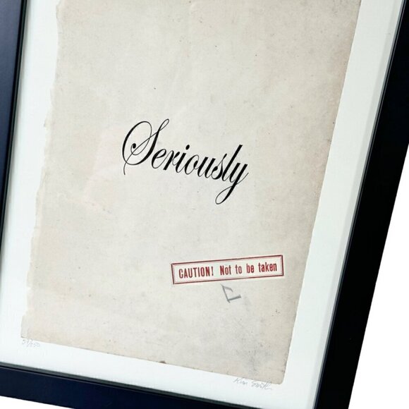 NEW Smith & Co Wall Art Print Vintage Style Caution - Not To Be Taken Seriously - Picture 3 of 9